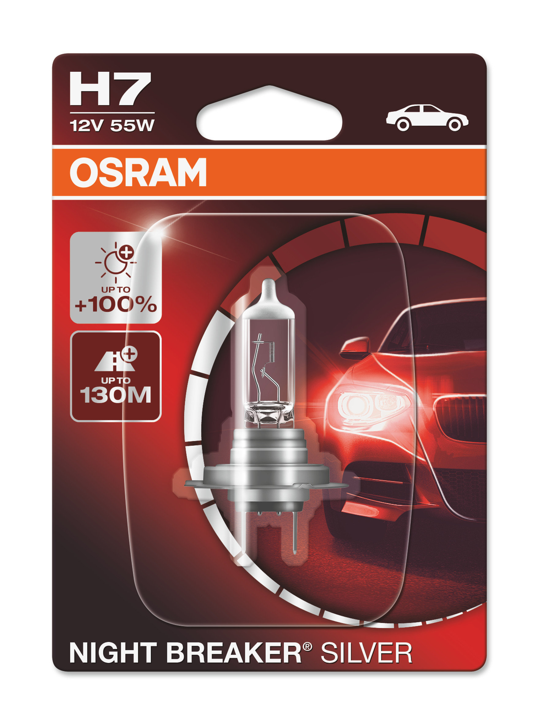 Osram Night Breaker Silver 55w headlight bulbs, H7 